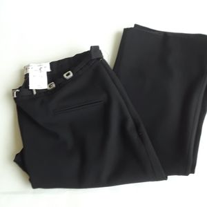 Vertigo Black Slacks with metal lettering on waist